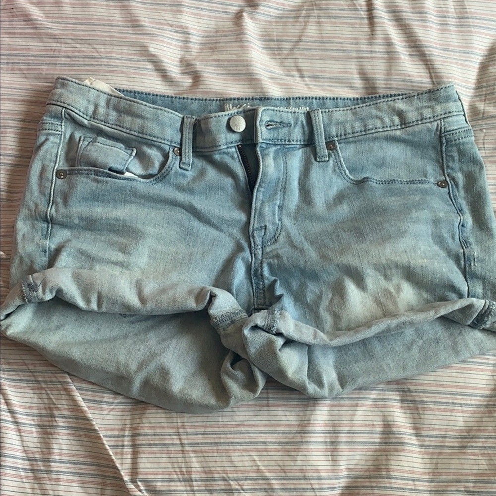 Light washed jean shorts